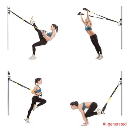 Resistance Band Wall Anchor,Gym Resistance Bands,djustable Workout Wall Anchor System,for Resistance Band Exercises,with 2 Rail and 2 Rail Car,Easy Installation(double set,No Resistance Bands)