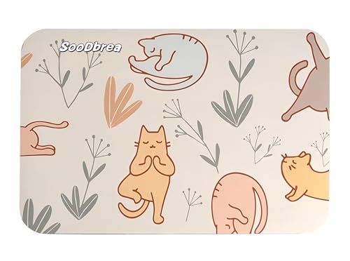 Small Mini Yoga Mat 23.6×15.7in 5mm Thin Cute Cat Print Travel Knee Pad