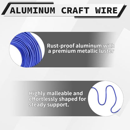 9 Gauge Aluminum Craft Wire, 100 Feet 3mm Bendable Metal Wire for Jewelry Making, Sculpting and Floral Design, Soft Armature Wire for DIY Crafts (Royal Blue) - size: 9 Gauge(3mm), style: Royal Blue