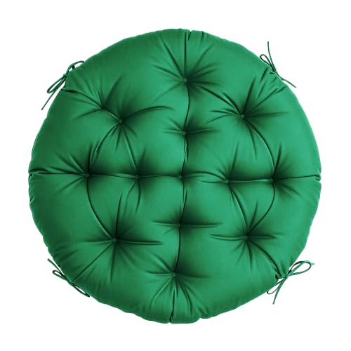 47" Round Tufted Floor Cushion, Thick Meditation Papasan with Ties | Filled with thick foam and ties. Soft padded surface keep long-sitting comfort, widely suited for indoor&outdoor seating. - color: Invisible Green