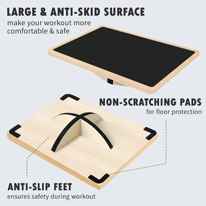 Balance Board Professional Wobble Board for Adults Anti-Slip for Physical Therapy Standing Desk Core Strength Wooden Rocker Board(350LBS) - size: 360° Balance Board (Wooden)