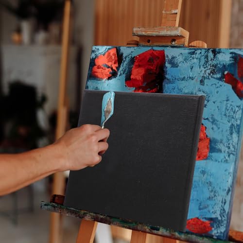 2 Pack Black Canvas Panels 7.87 X 7.87 X 0.59 in Artist Stretched Canvas for Oil Painting Blank Painting Panels for DIY Art Projects Home Decor Gifts