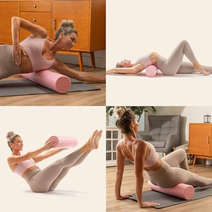 Sunny Health & Fitness 36" Pink High-Density Yoga Foam Roller | Muscle Relief, Physical Therapy, Post-Workout Recovery, Improved Flexibility, Home, Gym, Rehab Use, Full-Body Use - color: Pink, size: 36-Inch
