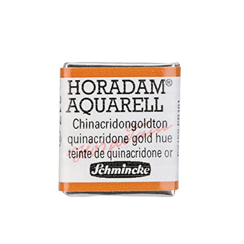 Schmincke - HORADAM® AQUARELL - finest artists' watercolors, 217 chinacridone gold hue, 14 217 044, 1/2 pan - color: 217 quinacridone gold hue