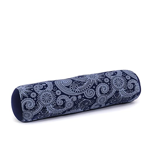 Leewadee Small Yoga Bolster – Shape-Retaining Cervical Neck Roll, Tube Pillow for Comfortable Reading, Kapok Filling, 22 x 6 x 6 inches - color: Cbt1 - Blue