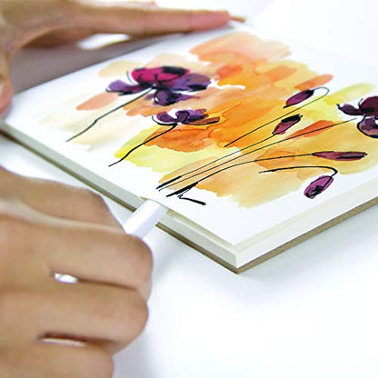 Fluid 100 Watercolor Paper Block, 12 x 16 inches, 15 Sheets, 140 lb (300 GSM) 100% Cotton Hot Press Pad for Artist Painting and Wet Media - size: 12 x 16