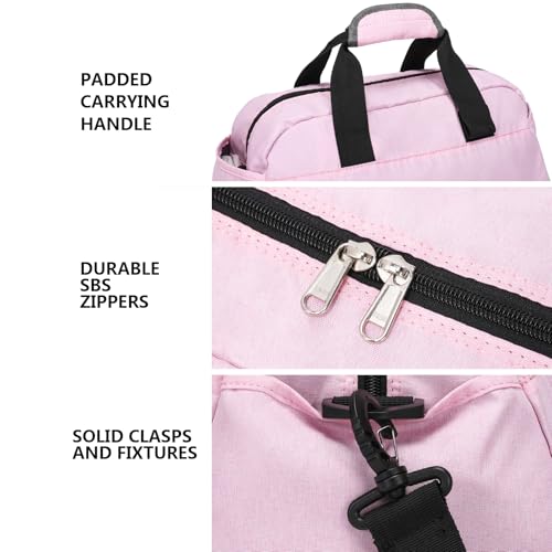 14 inch Small Gym Bag for Women & Men, Mini Duffel Bag for Travel Sports Lightweight Carry On Bag, Pink - color: Pink