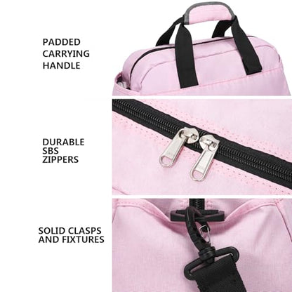 14 inch Small Gym Bag for Women & Men, Mini Duffel Bag for Travel Sports Lightweight Carry On Bag, Pink - color: Pink
