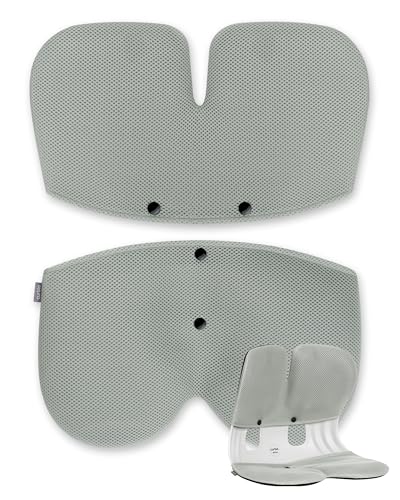 curble Grand Cover, Detachable Cover for Adult Chair, Ergonomic Chair Back Support and Lumbar Support (Grey) - color: Cover Grey