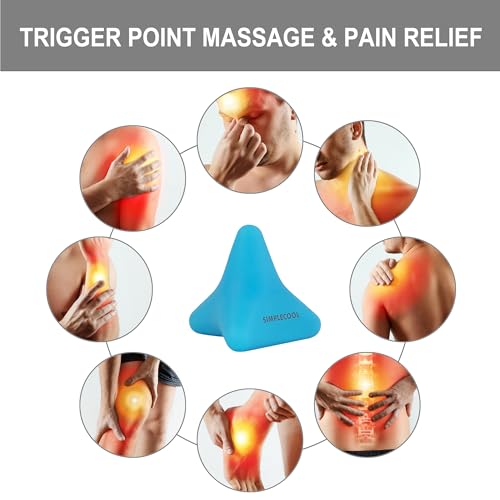 Manual Trigger Point Massage Tool Small Massager Ball 3″×2.6″ Blue - color: Blue