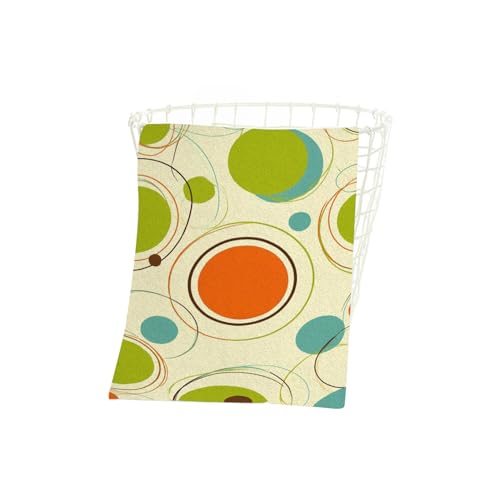 Retro Abstract Lines Bath Towel 15X30 Inch Washcloths Orange Green Blue Colors Face/Body/Hair/Hand Towel for Spa Gym Yoga Swim Bathroom Kitchen Hotel - color: Retro Abstract Lines