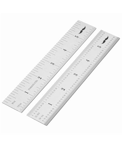 Mr. Pen- Machinist Ruler, 6 Inch, 2 Pack, Stainless Steel Imperial | Precision Measuring Tool, 1/8", 1/16", 1/32", 1/64" Graduation for Engineering, Carpentry, Drafting, Office, School - style: 6 inch, 2 Pack 1/8-1/64 Graduation