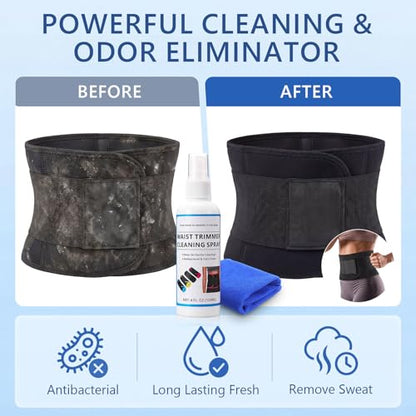 120 mL Waist Trimmer Cleaning Spray with Cloth for Fitness Belts