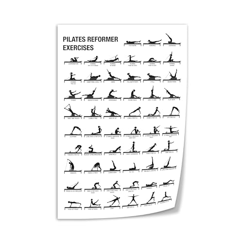WJCYPLIG Pilates Pose Reformer Exercises Chart Home Gym Poster Wall Art Canvas Print Office Living Aesthetic Decor 12x18inch(30x45cm) Unframe-style - color: Unframe-style, size: 12x18 inches