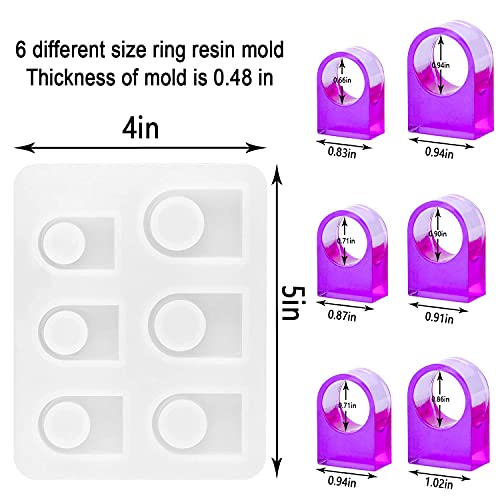 Gartful Resin Ring Silicone Mold, 2PCS Resin Casting Mold for Epoxy, Jewelry Mold for DIY Craft Projects, Rings, Necklaces, Earrings, Pendants, Keychains, Multiple Sizes - style: Ring