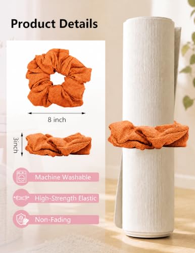 Yoga Mat Scrunchie Yoga Mat Strap Carrier Pilates Mat Holder | Holds Your Yoga Mat in Style, Adjustable & Stretchy Yoga Mat Band, Fits Most Standard Yoga Mats (mat not included),Yoga Gifts - color: Orange