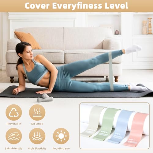 Tuhangcc Pilates Kit Women's Home Pilates Kit Ivory White Series Yoga Ball 15-inch Pilates Ring Instruction Manual Figure-8 Resistance Band and Other Accessories for Beginners for Home Workouts