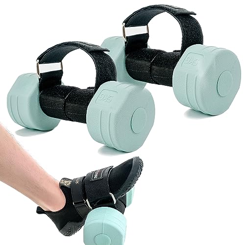 Feet Dumbbell Attachment, Tibialis Trainer Ankle Straps for Feet Weight Lifting Shin Splint, Hamstring Curls, Leg Curl Attachment at Home Gym Equipment - color: Black-2pcs
