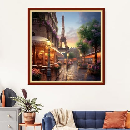 Artvxeay Cross Stitch Kits Stamped Full Range of Embroidery Starter Kits for Beginners Adults DIY 11CT Pre Printed Cross Stitch Kits - (Iron Tower Scenery 18x18 inch) - color: ColorArt42