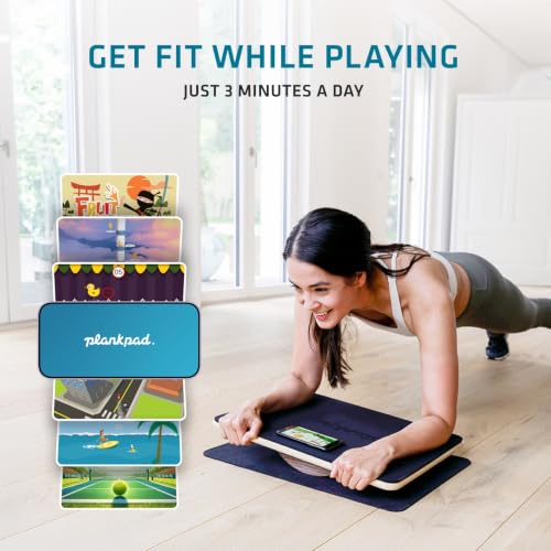 Plankpad PRO Get fit Playing Games & Workouts; Plank & Balance Board with free iOS/Android App & 10 Games; Dynamic Abs & Core Fitness Training; Only 3 Minutes a Day.