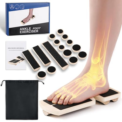 Professional Ankle Balance Board - Adjustable Foot Strengthener with 12 Interchangeable Pods for Stability Training at Home, Gym, Outdoor & Workspace, Physical Therapy and Pain Relief