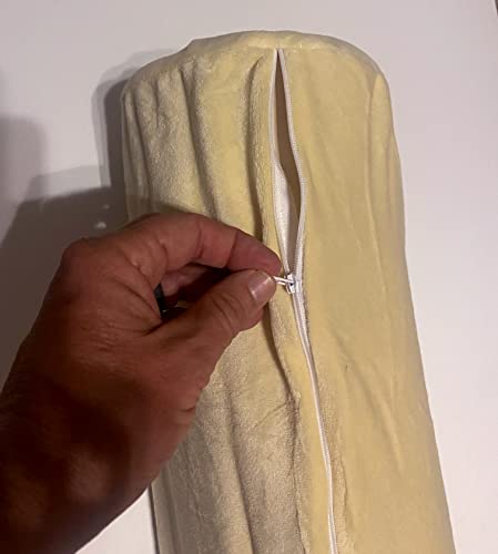 Therapist’s Choice® Bolster Cover with Zipper Closure, Soft & Durable, Size: 6" x 27" (Cover Only, Bolster Not Included) (Yellow Velour) - color: Yellow Velour