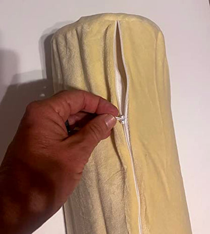 Therapist’s Choice® Bolster Cover with Zipper Closure, Soft & Durable, Size: 6" x 27" (Cover Only, Bolster Not Included) (Yellow Velour) - color: Yellow Velour