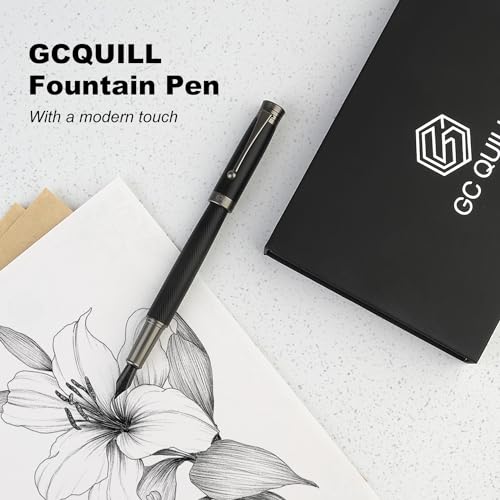 Fountain Pen Set - Fine & Medium Nibs, Includes 18 Ink Cartridges, Ink Refill Converter & Syringe Filler, Gift for Writing, Journaling & Calligraphy MU-13