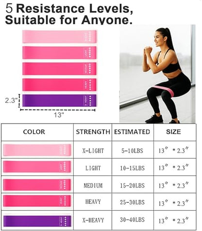YXILEE Pilates Ring Circle Set - Workout at Home Workout Equipment Women - Booty Bands Stretching Equipment Pilates Mini Exercise Ball for Legs Arms and Thighs - color: Pink