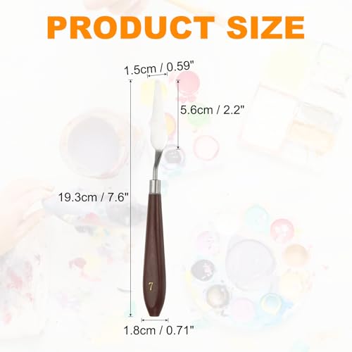 HARFINGTON 5pcs Palette Knife Painting Tool 2.2" x 0.59" Stainless Steel Art Spatula Pallet Knives Scrapers Tools with Plastic Handle for Acrylic Oil Canvas Mixing Spreading, Red/Silver - size: 2.2" x 0.59"