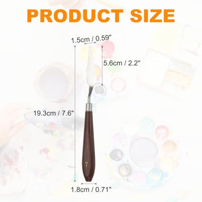 HARFINGTON 5pcs Palette Knife Painting Tool 2.2" x 0.59" Stainless Steel Art Spatula Pallet Knives Scrapers Tools with Plastic Handle for Acrylic Oil Canvas Mixing Spreading, Red/Silver - size: 2.2" x 0.59"