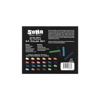 Soho Urban Artist Oil Pastels 26pc Set - Extra Soft, Blendable, Highly Pigmented and Vibrant, Ideal for Artists & Professionals - Suitable for Drawing, Sketching, Layering, and Scraping - size: 26 Count (Pack of 1)