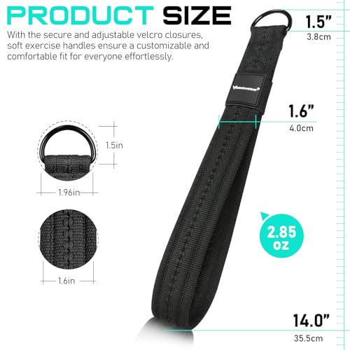 RENRANRING Tricep Rope Cable Attachment Handles for Gym, 13inch Exercise Handles, Tricep Pull Down Attachments Rope for Pilates, Yoga, Strength Trainer, Physical Therapy, Stretch, Recovery - color: Black