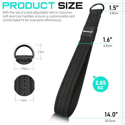 RENRANRING Tricep Rope Cable Attachment Handles for Gym, 13inch Exercise Handles, Tricep Pull Down Attachments Rope for Pilates, Yoga, Strength Trainer, Physical Therapy, Stretch, Recovery - color: Black