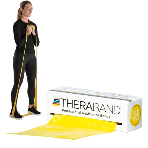 THERABAND Resistance Bands, Exercise Band, Physical Therapy, Rubber, Yellow - color: Yellow - Thin