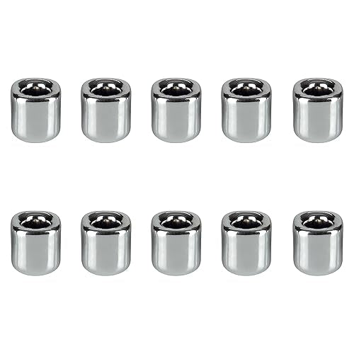 Mega Candles 10 pcs Silver 1/2 Inch Diameter Ceramic Chime Ritual Spell Candle Holders, Great for Casting Chimes, Meditation, Rituals, Spells, Vigil, Witchcraft, Wiccan Supplies - color: Silver, size: 10 Pieces