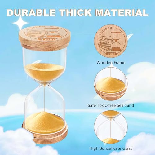30 Minute Sand Timer Hourglass:Small Wooden Sand Clock,Gold Sand Watch,Hour Glass Sandglass for Classroom,Home,Games (Gold) - color: Gold, size: 30 minute