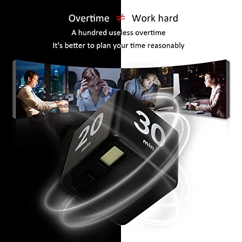 Feilifan Flip Timer, Productivity Cube Timer, 15-20-30-60 Minute Preset - color: 15-20-30-60min,black