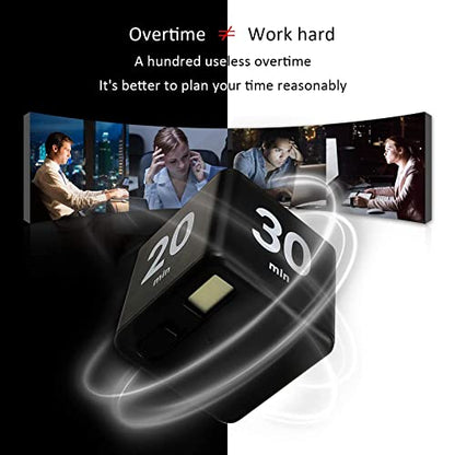 Feilifan Flip Timer, Productivity Cube Timer, 15-20-30-60 Minute Preset - color: 15-20-30-60min,black