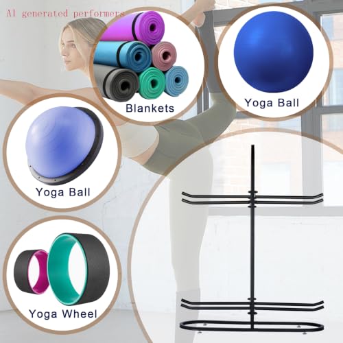 Stabilising Ball Rack,Exercise Ball Holder,Medicine Ball Rack and Yoga Ball Storage Suitable for Stability Ball,Yoga Mats Home Gym and Commercial Gym