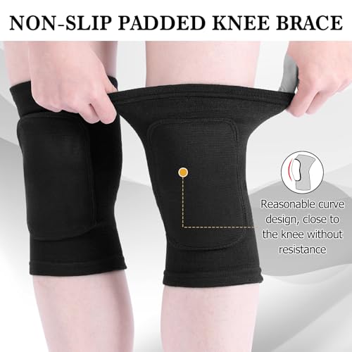Eurzom 3 Pairs Dance Knee Pads Women Non-Slip - color: Black
