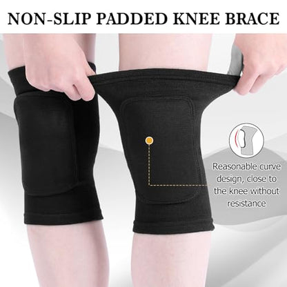 Eurzom 3 Pairs Dance Knee Pads Women Non-Slip - color: Black