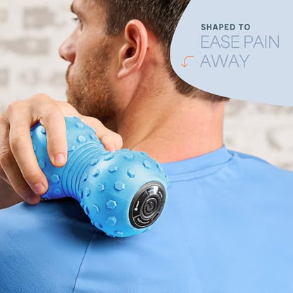 LifePro Velocity Vibrating Peanut Massage Ball with 4-Speed Vibration Modes | Rechargeable, Auto Shutoff, LED Battery Indicator — Double Lacrosse Ball for Deep Tissue Massage, Back, Waist & Feet Wellness - color: Blue
