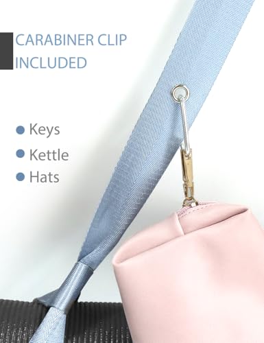Yoga Mat Strap with Carabiner Clip, Adjustable Carrier for Yoga Mats, Sky Blue [MAT NOT Included]