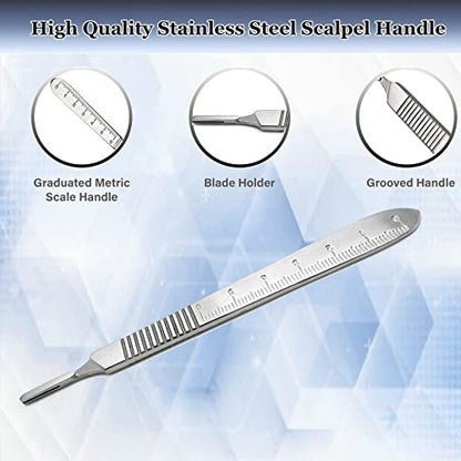 A2Z Precision Hobby Knife with Spare Blades #10 for Art,Scrapbooking,Stencil Cutting, Carving,Model Making | Phone PC Drone Repair Kit, Carbon-Steel Blades+Metal Handle #3 & Blade remover - Box of 100
