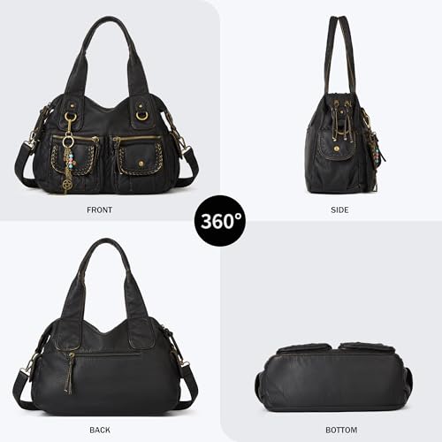 Worldlyda Women Canvas Hobo Purse Multi Pocket Tote Shopper Shoulder Bag Casual Top Handle handbag with Embroidery Ethnic - color: A9-kks4-tfl7