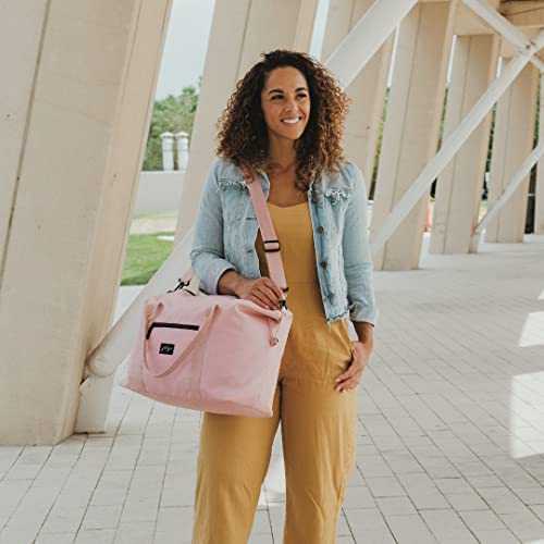 Jadyn Lola Travel Bag, Weekender/Overnight Duffel, Gym Tote Bag for Women, Men - color: Pink Blush