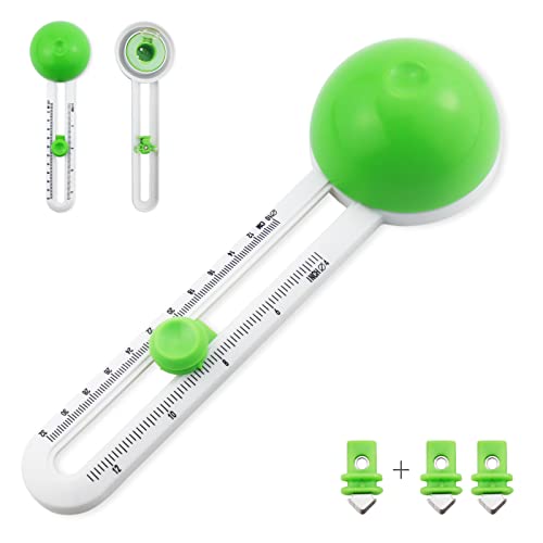 Circular Paper Cutter, Rotary Circle Cutter Cut Paper Trimmer Scrapbooking Tool with 3 Replaceable Blades for Art and DIY Crafts, Cards Making (Green)