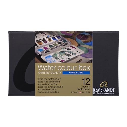 Rembrandt Watercolour Metal Granulating Set of 12 x Half Pans
