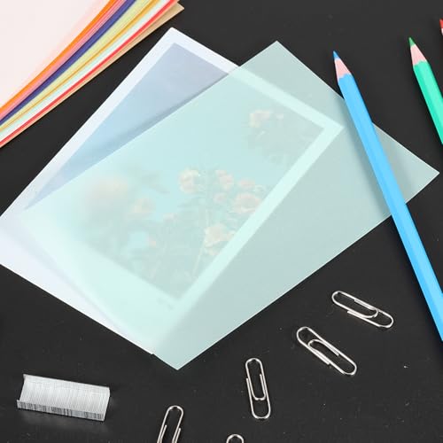 PATIKIL 100 Sheets Vellum Paper 4x6 Blue | Vellum Paper Printable Translucent Paper 100GSM for Invitations Printing - color: Blue